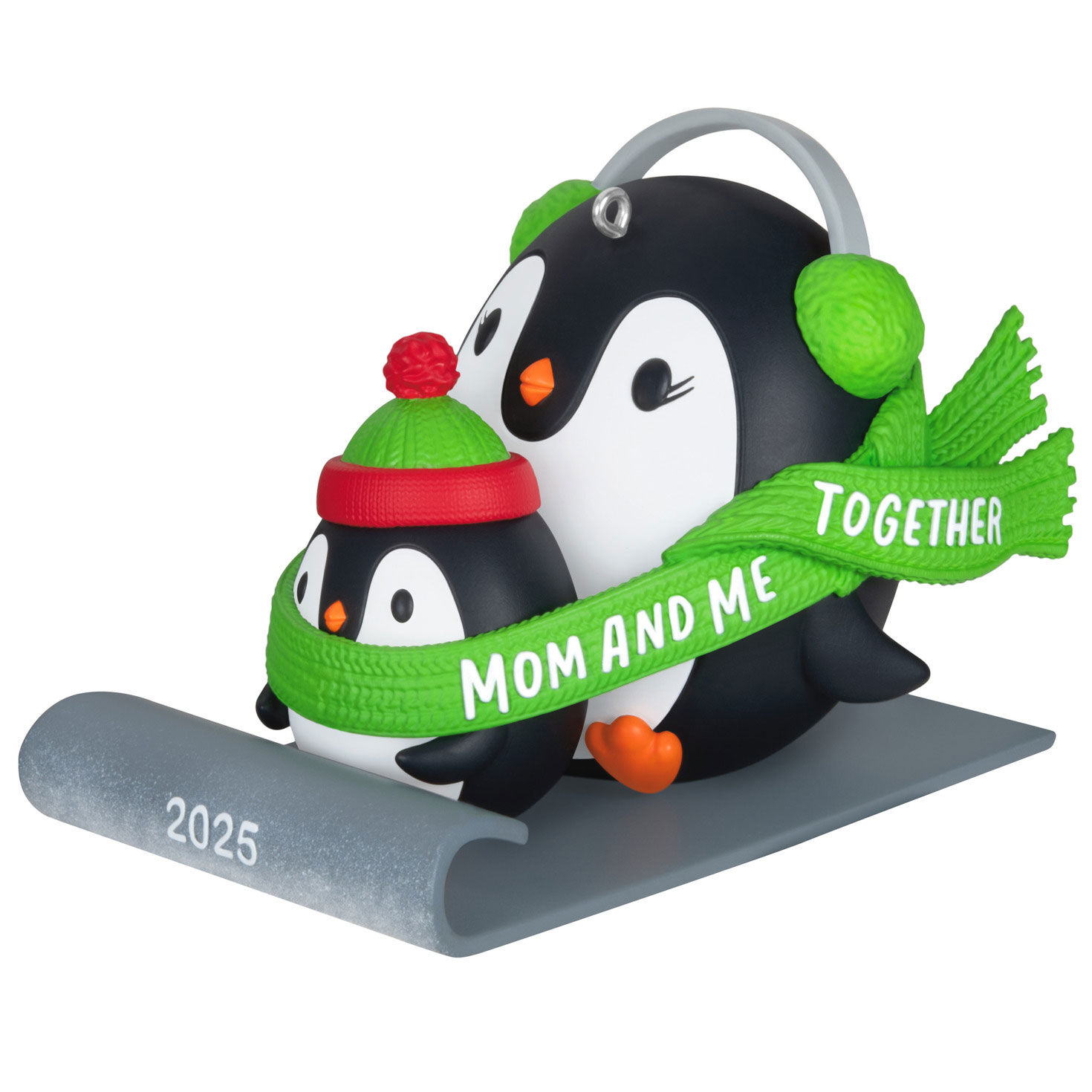 Mom & Me Penguins Sledding 2025 Ornament