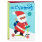 Santa on a Scooter Christmas Card With Sticker Puzzle Activity, , large image number 1