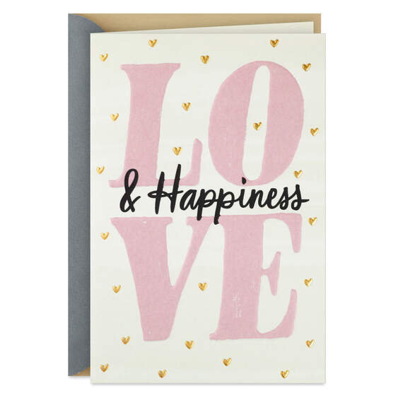 Love and Happiness Wedding Card for Couple, , large image number 1