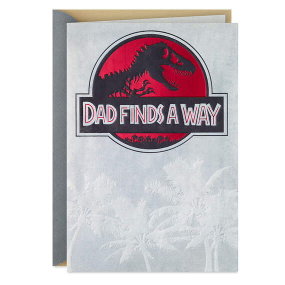 Jurassic Park Dad Finds a Way Funny Father's Day Card, , large image number 1