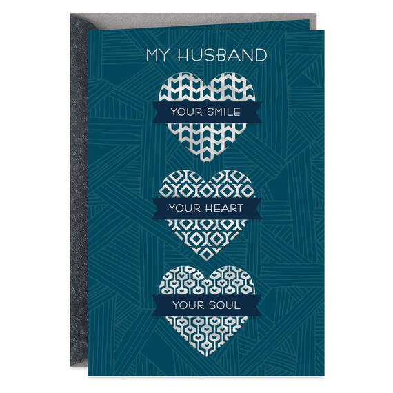 Your Smile, Your Heart Birthday Card for Husband, , large image number 1