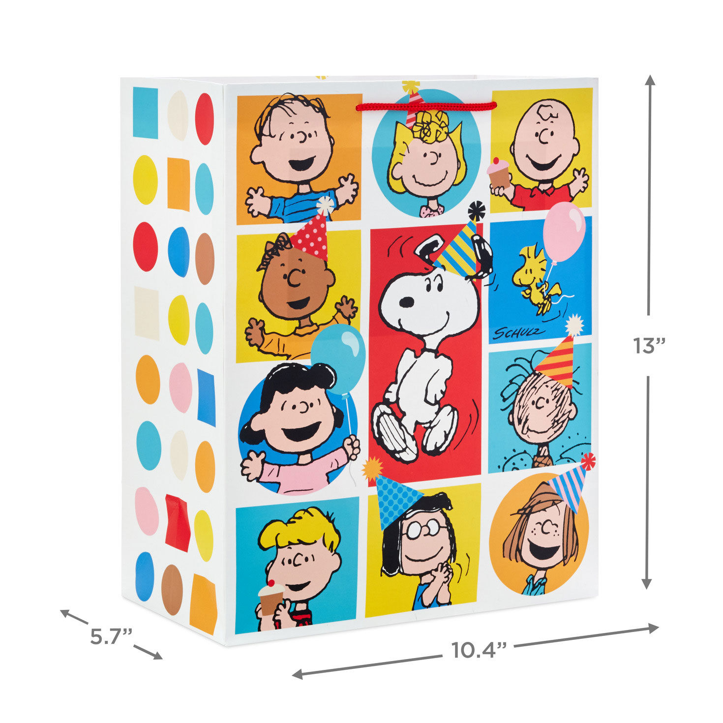 Peanuts Gang Large Birthday Gift Bag measurement image number 3