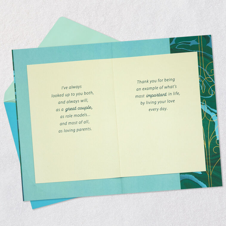 Two Green Hearts Anniversary Card for Parents  image number 4