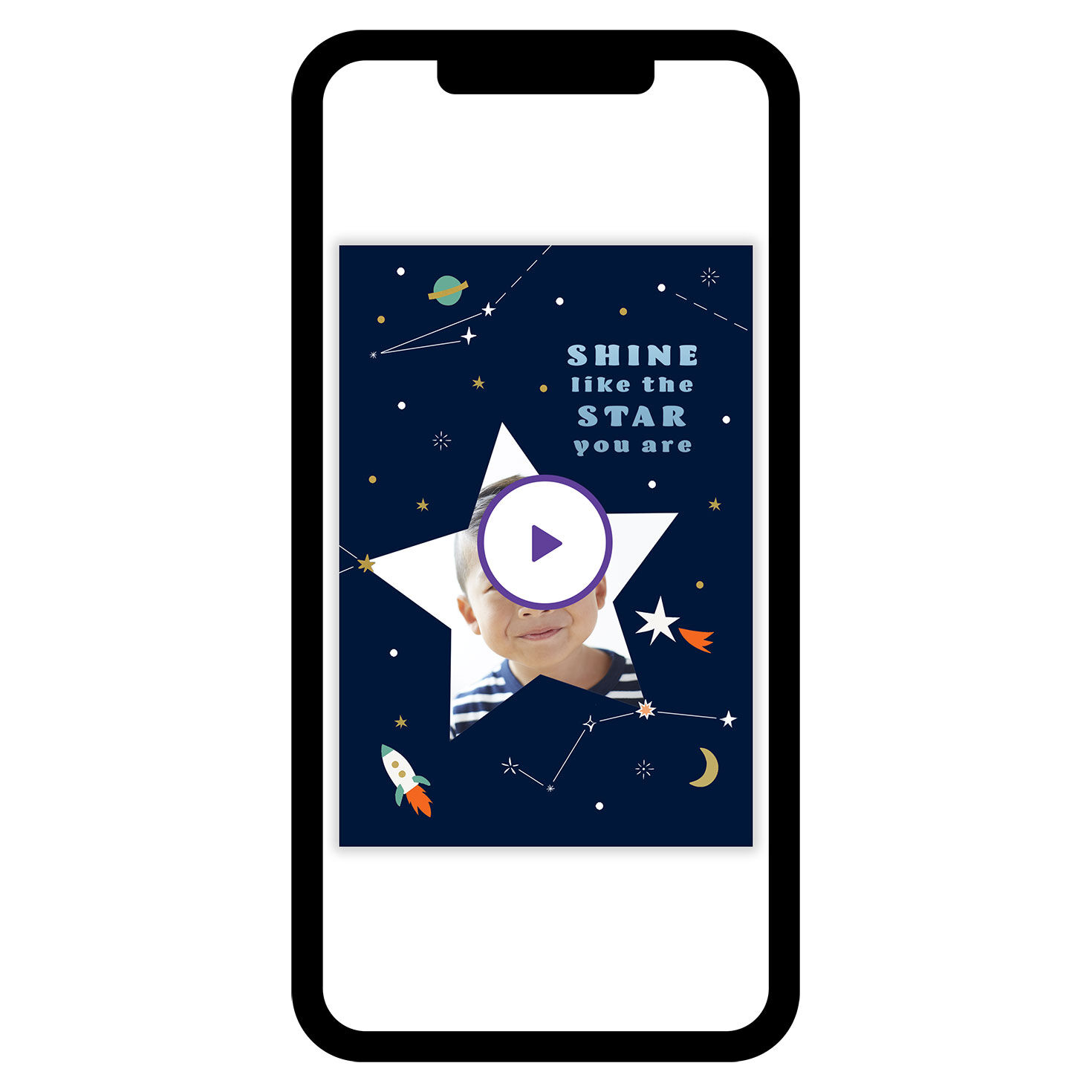 Space Icons Star Photo Personalized Everyday Card phone with card front image number 1