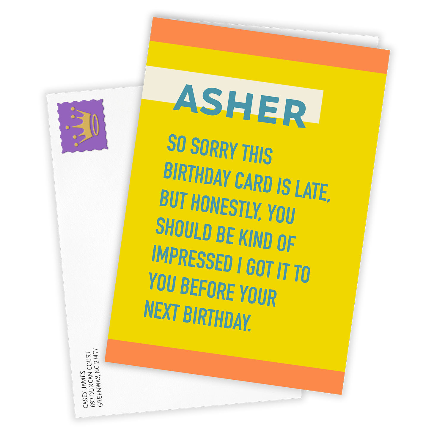 Impressed Funny Custom Belated Birthday Card, , large image number 2