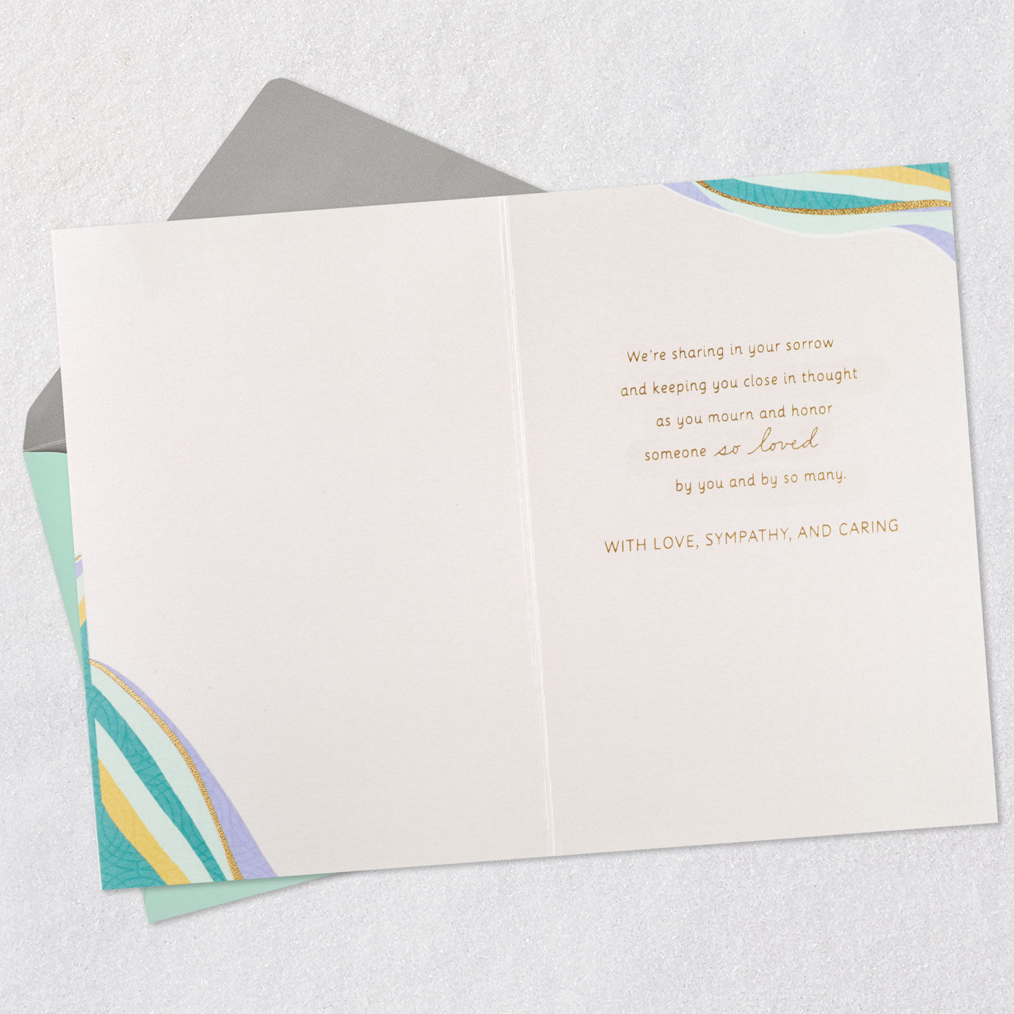 Modern Tulip Flowers Sympathy Card From Us Open card with envelope image number 3