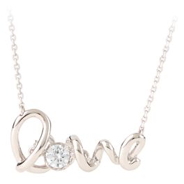 Love With Cubic Zirconia Necklace in Sterling Silver, Love With Cubic Zirconia Necklace in Sterling Silver, , large