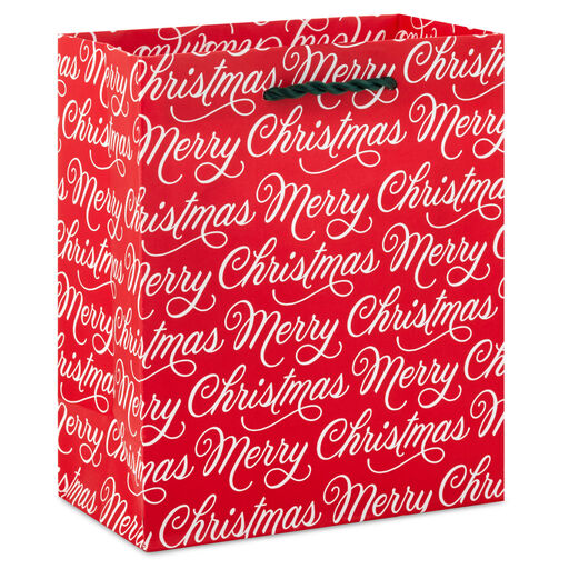 6.5" Merry Christmas on Red Small Gift Bag, 