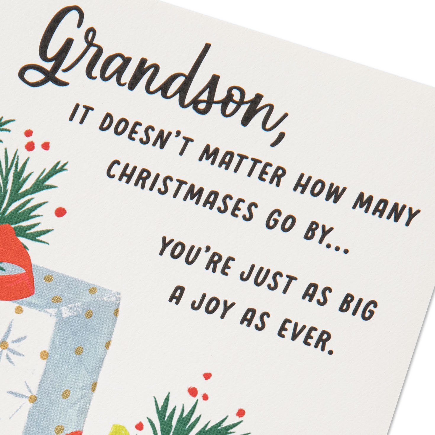 Wrapped Gifts Christmas Card for Grandson Card Front Detail image number 4