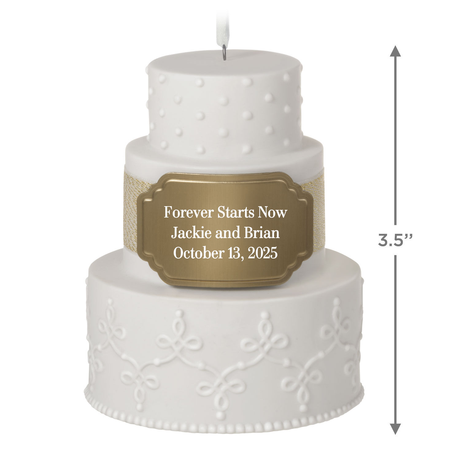 Wedding Cake Personalized Christmas Ornament  image number 3