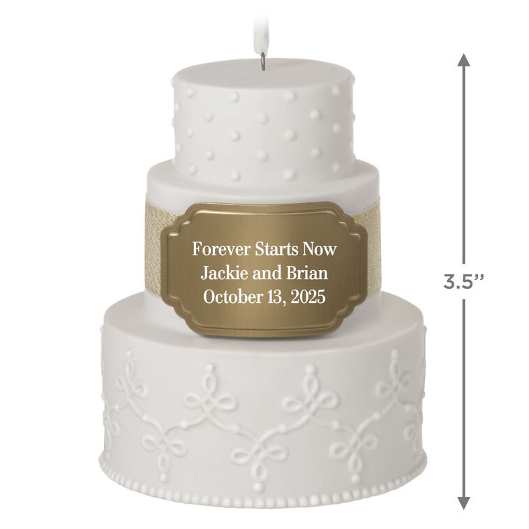 Wedding Cake Personalized Christmas Ornament  image number 3