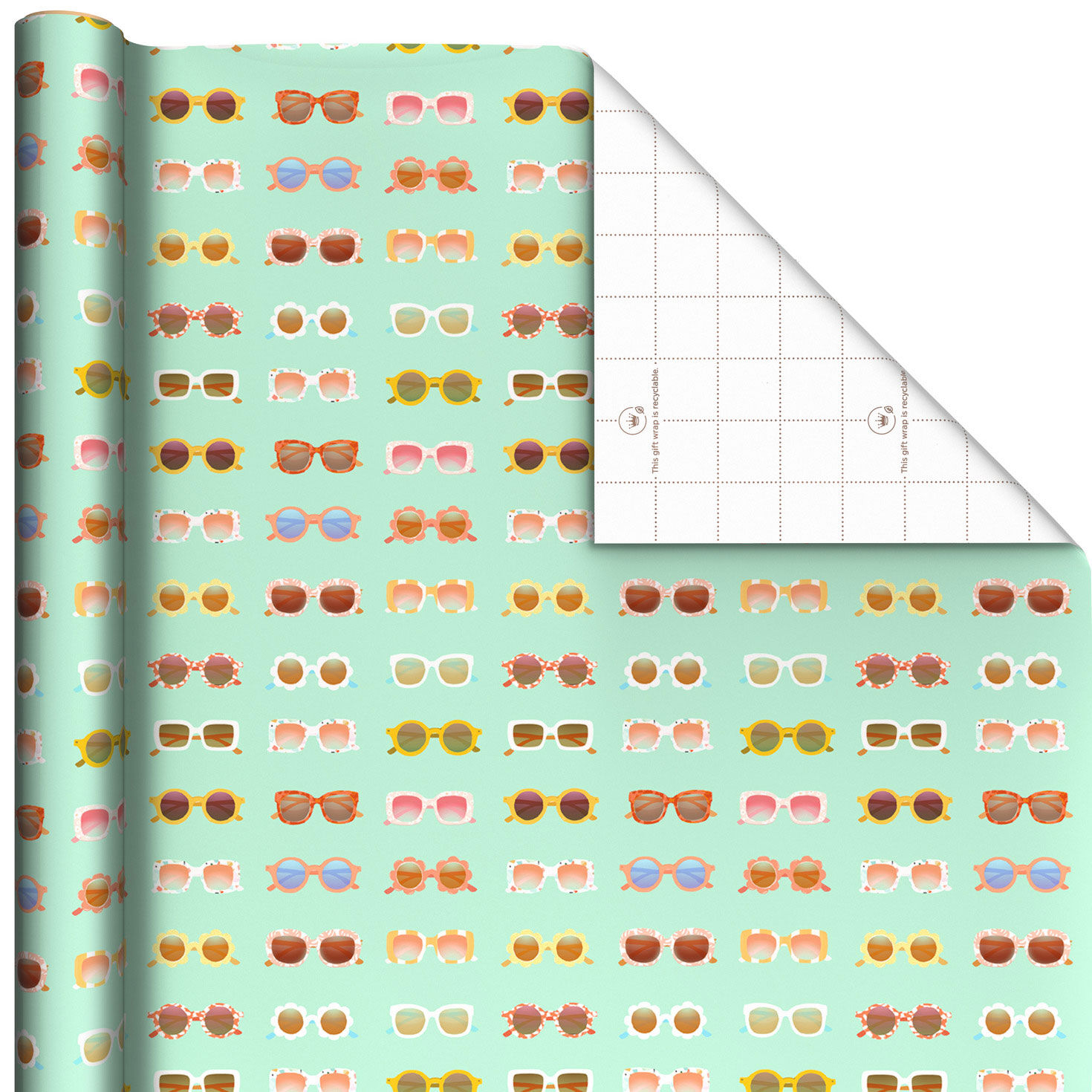 Sunglasses on Mint Wrapping Paper, 20 sq. ft. for only USD 4.99 | Hallmark