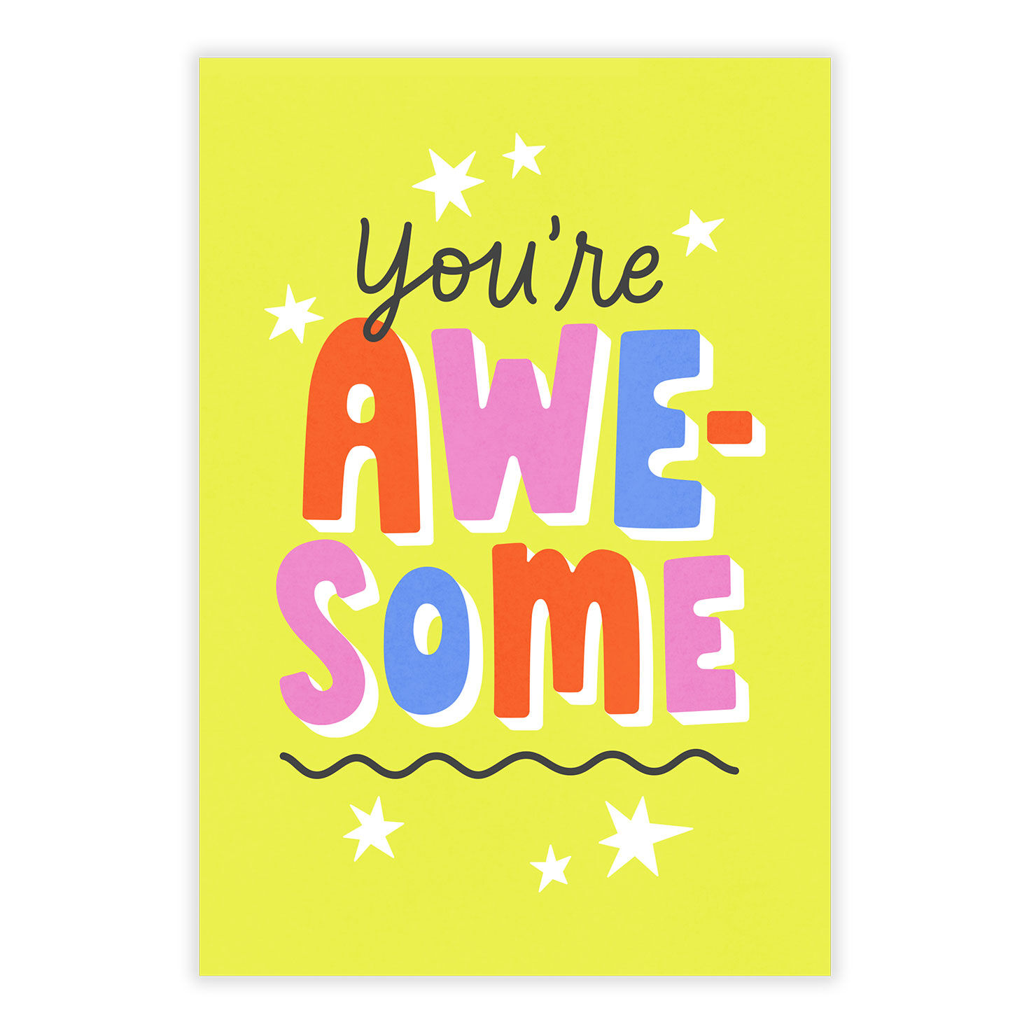 Bright Letters You're Awesome Personalized Card front image number 2