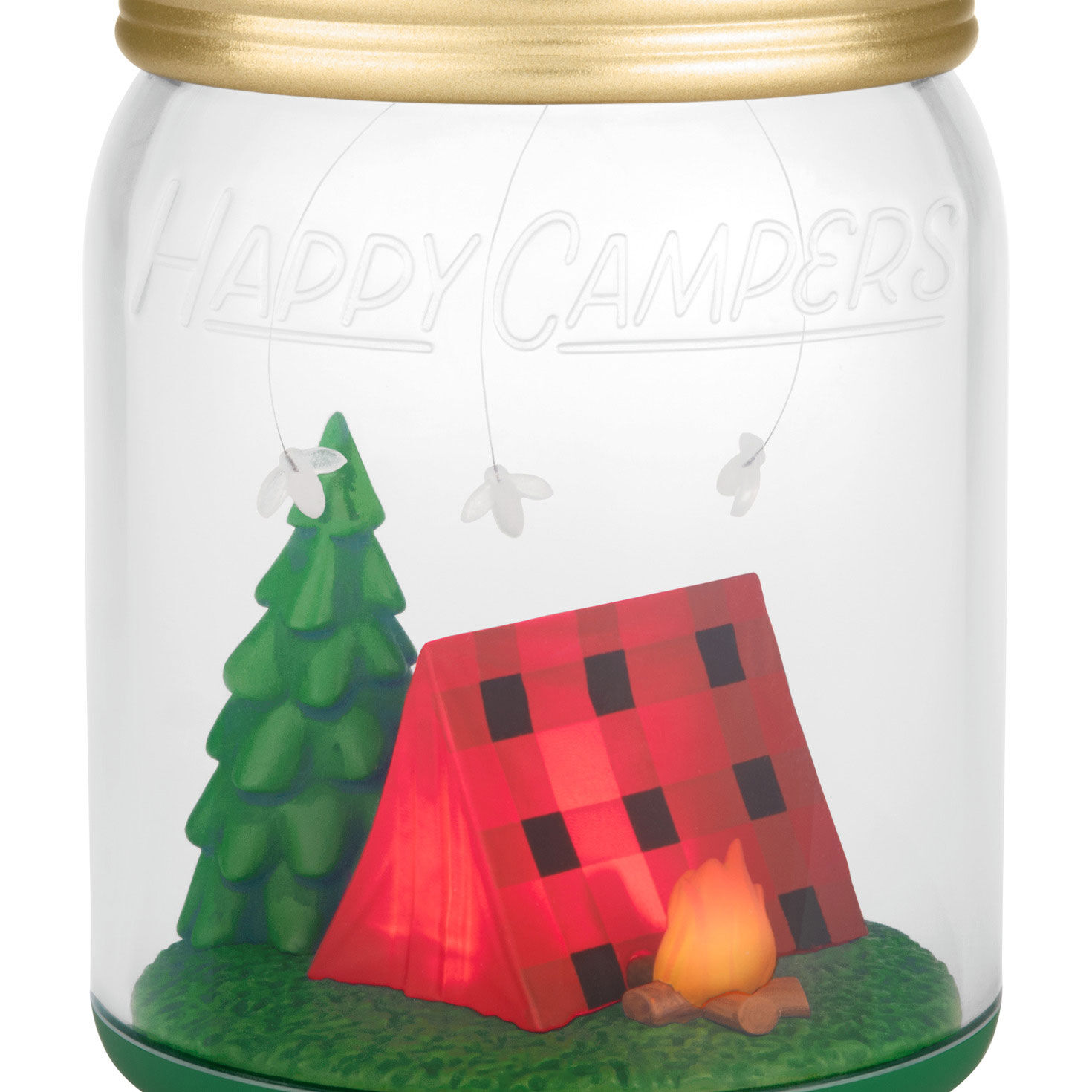 Camp Scene in Mason Jar Keepsake Ornament upclose view image number 5