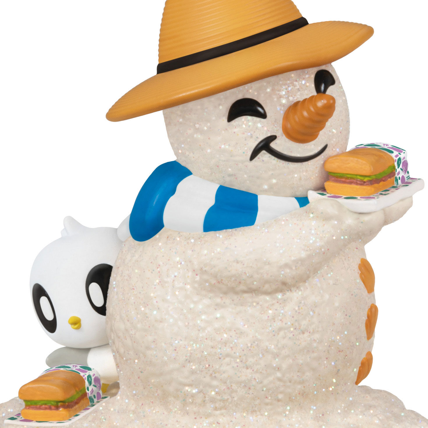 Sand Snowman With Sandwich Keepsake Ornament closeup view image number 5