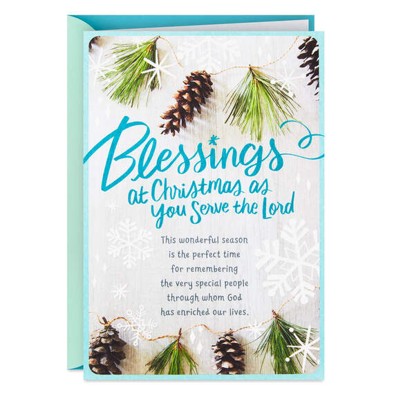 Blessings as You Serve the Lord Religious Christmas Card for Clergy, , large image number 1