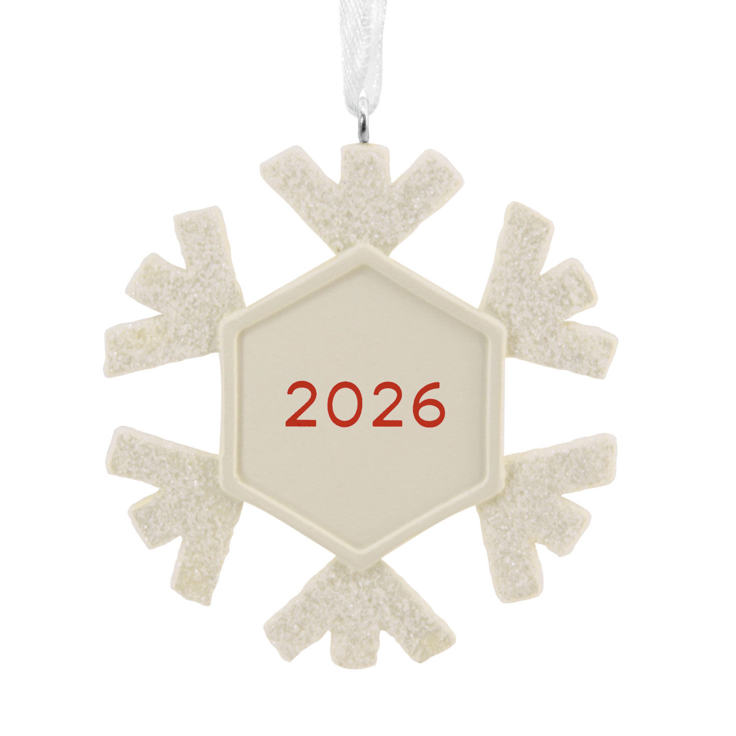 Our First Christmas White Snowflake Ornament Back image number 6