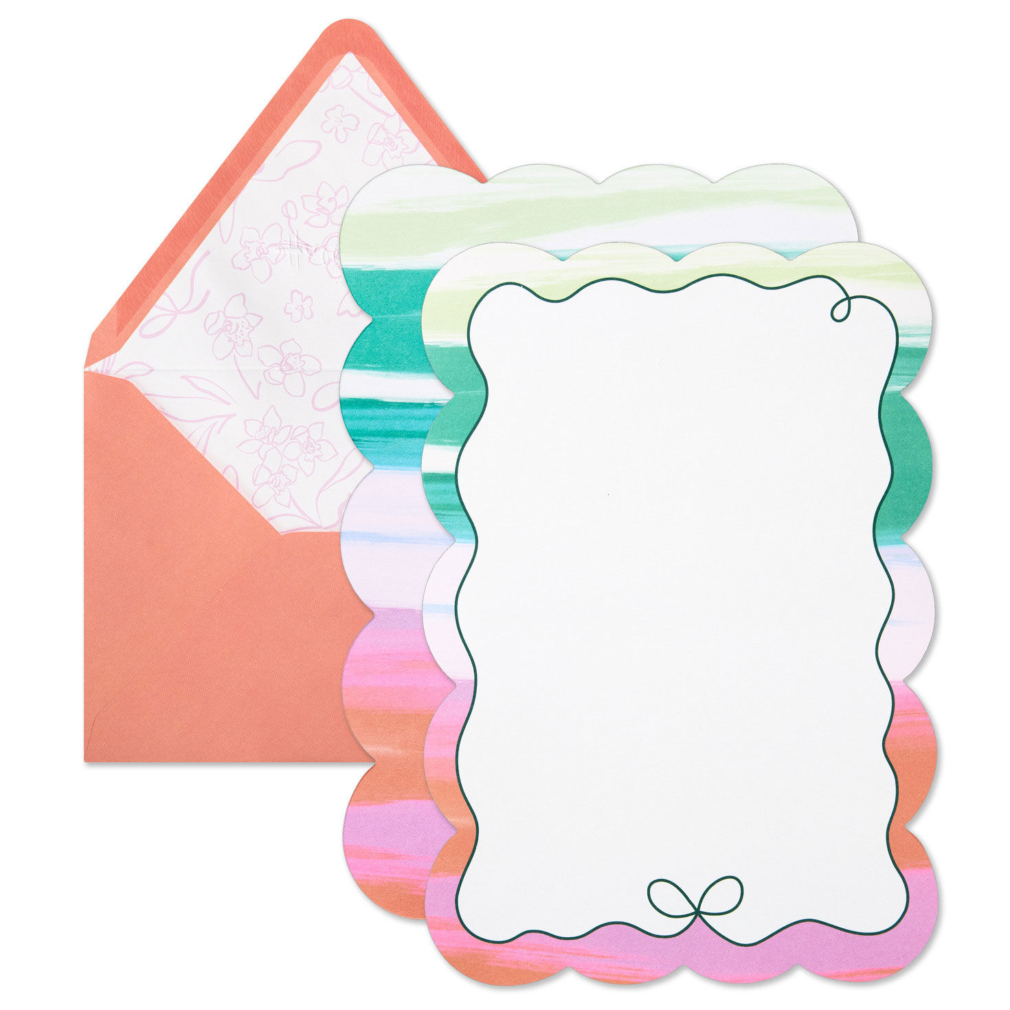 Patterned Arched Stationery Sheet Set With Seals envelope with sheets image number 4