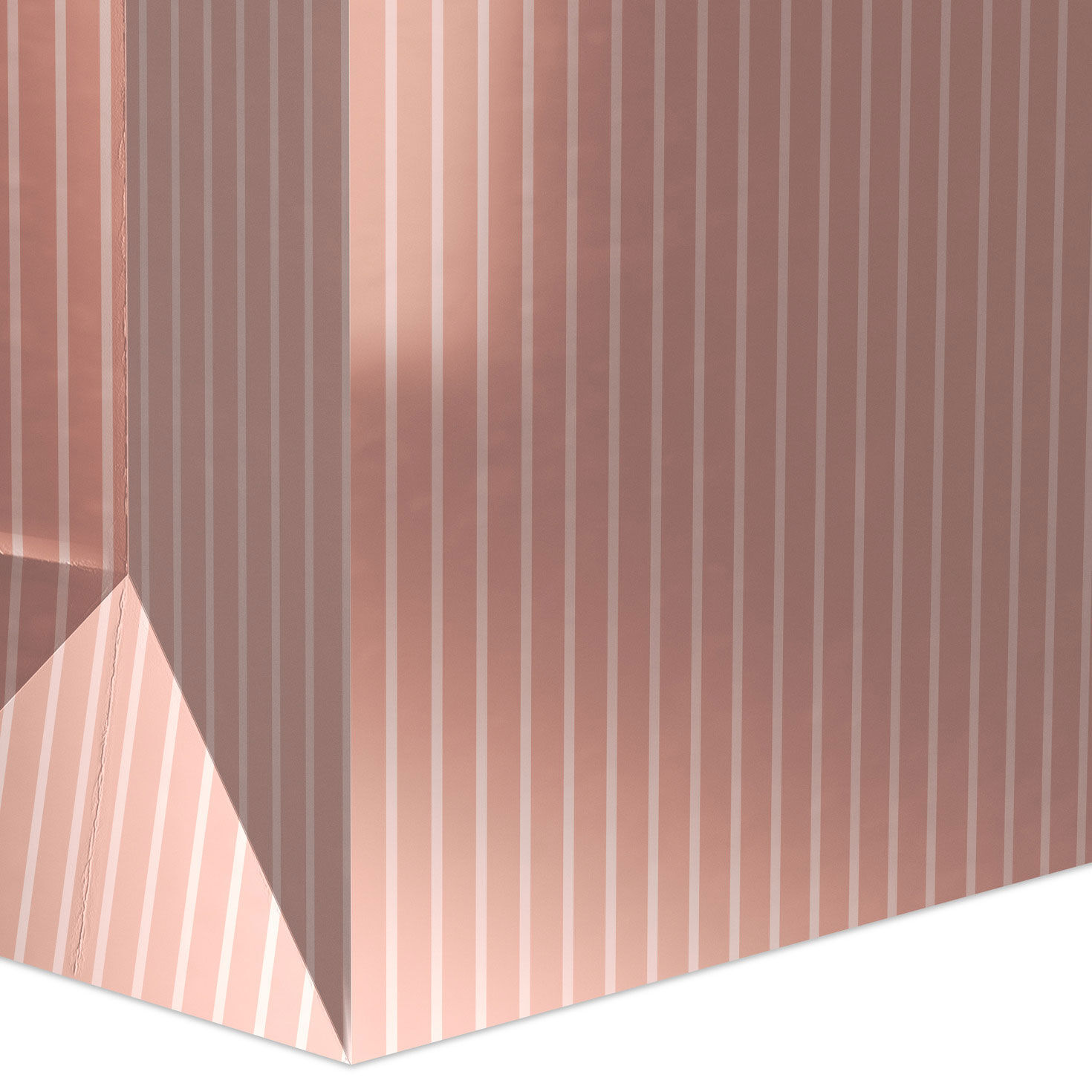 Rose Gold Stripes Large Holiday Gift Bag Base/Side Detail image number 5