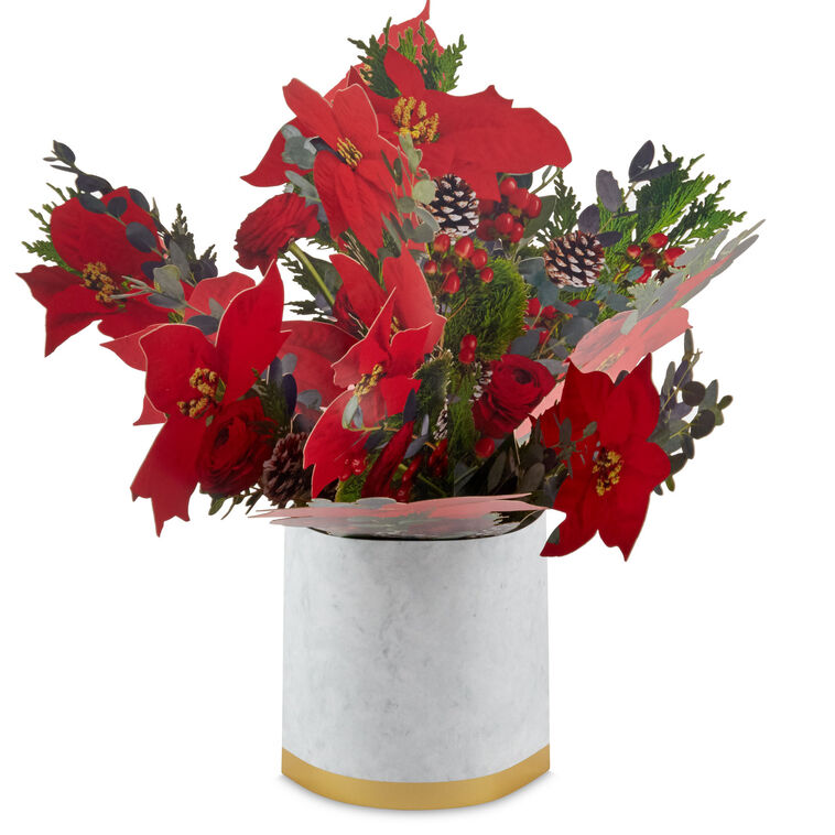 Merry Christmas Poinsettia Flower Bouquet 3D Pop-Up Christmas Card - Greeting Cards | Hallmark merry-christmas-poinsettia-flower-bouquet-3d-pop-up-christmas-card-greeting-cards-hallmark