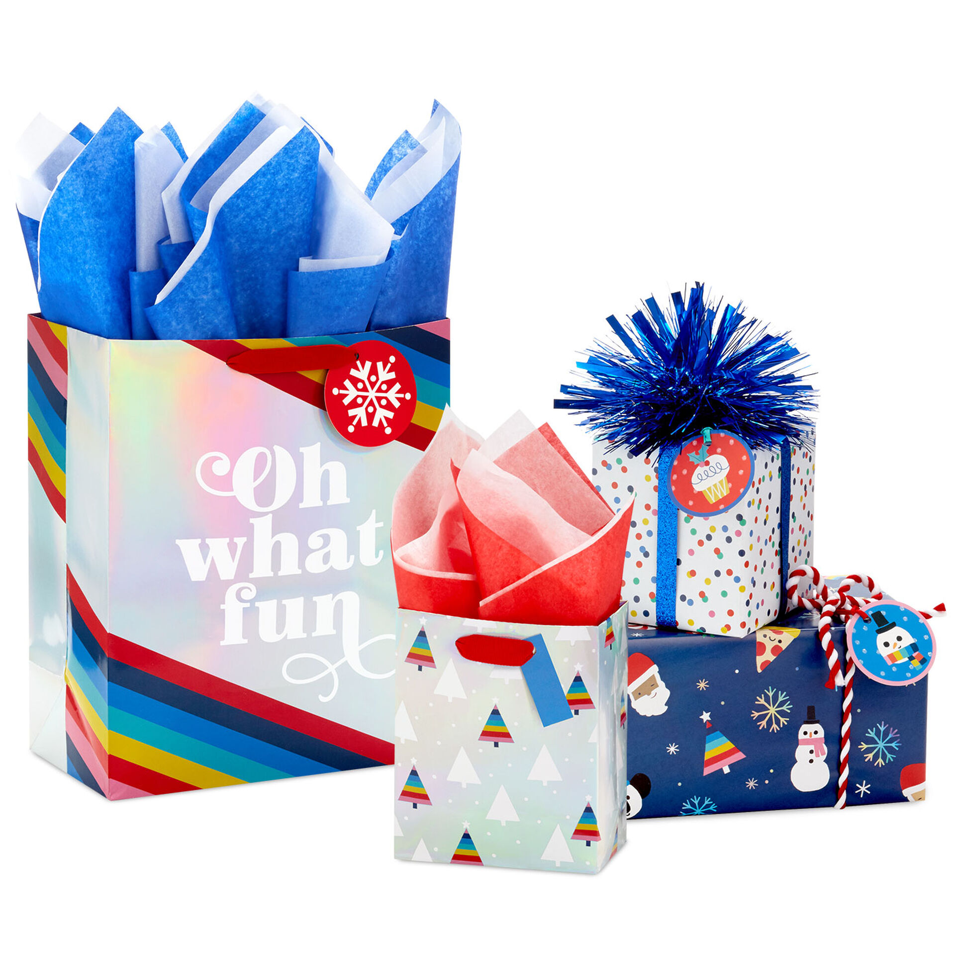 Oh What Fun Holiday Gift Wrap Collection - Gift Bags - Hallmark