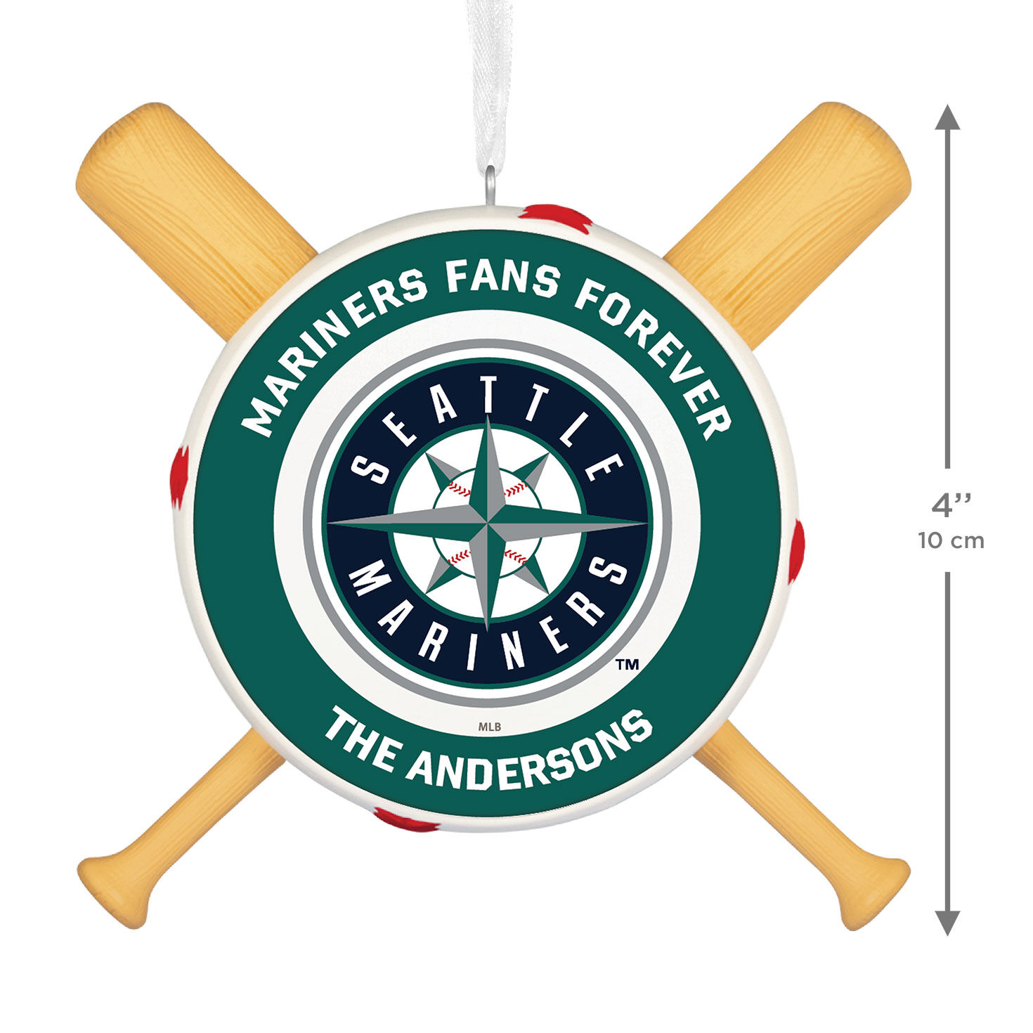 Seattle Mariners Personalized Text Ornament measurement image number 4
