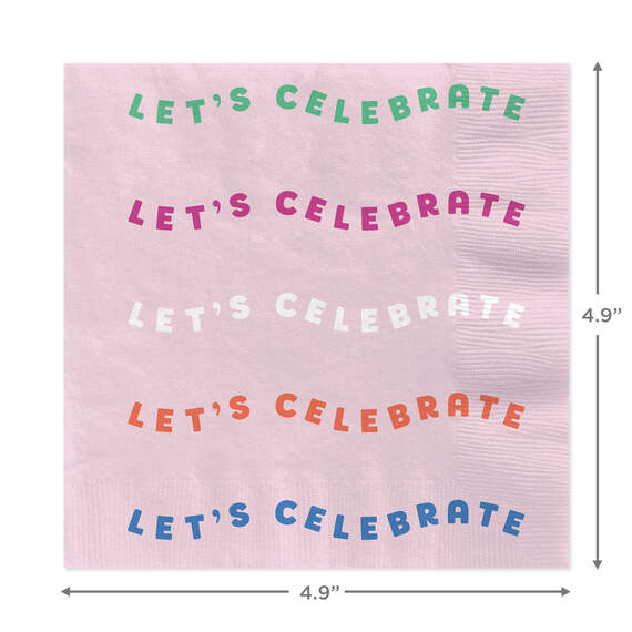 “Let's Celebrate” Cocktail Napkins, Set of 16, , large image number 3