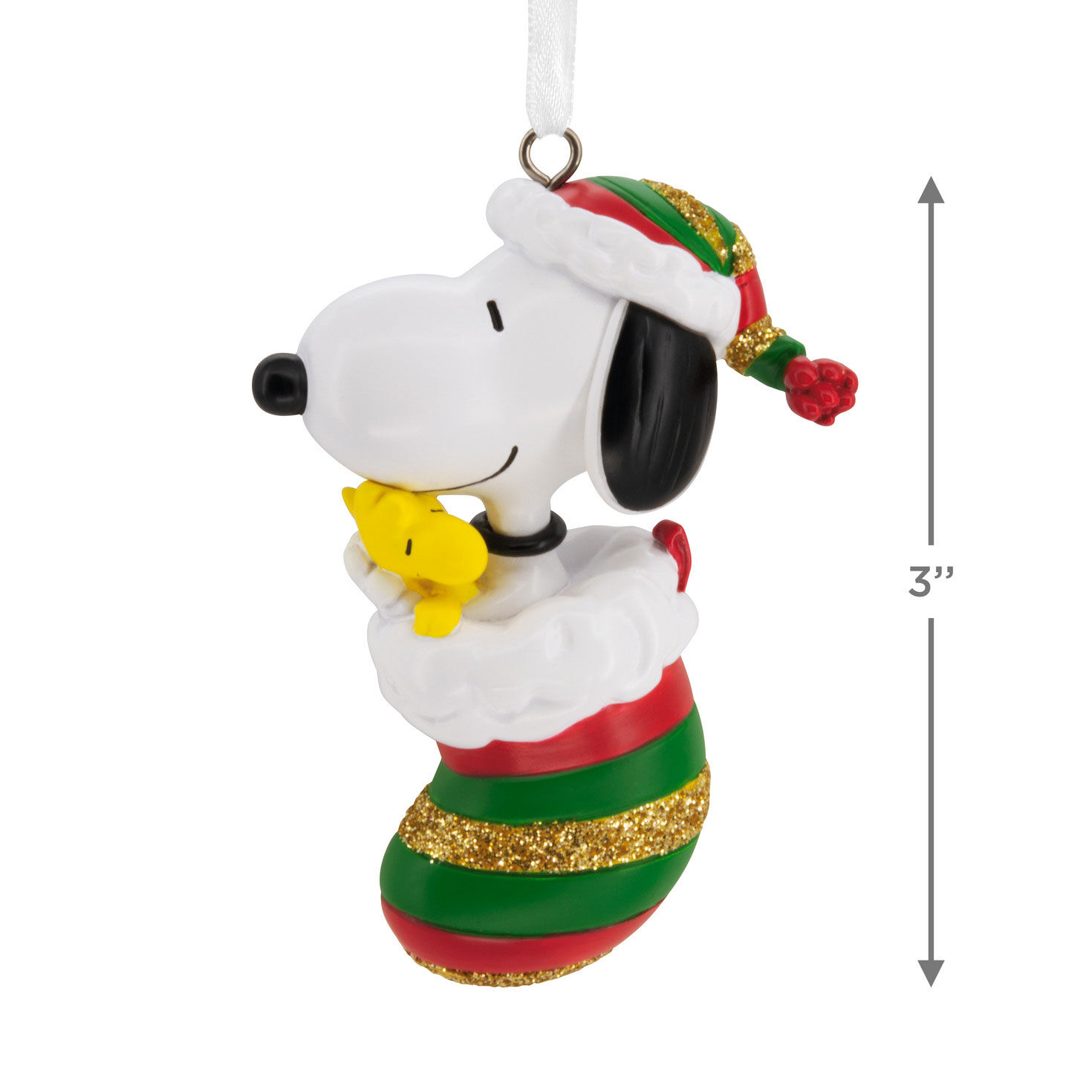 Peanuts® Snoopy and Woodstock in Stocking Hallmark Ornament
