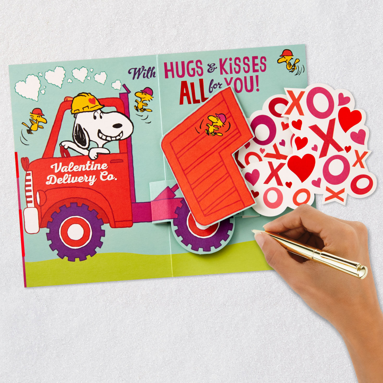 Snoopy and Woodstock Pop-Up Valentine's Day Card Signing card image number 6