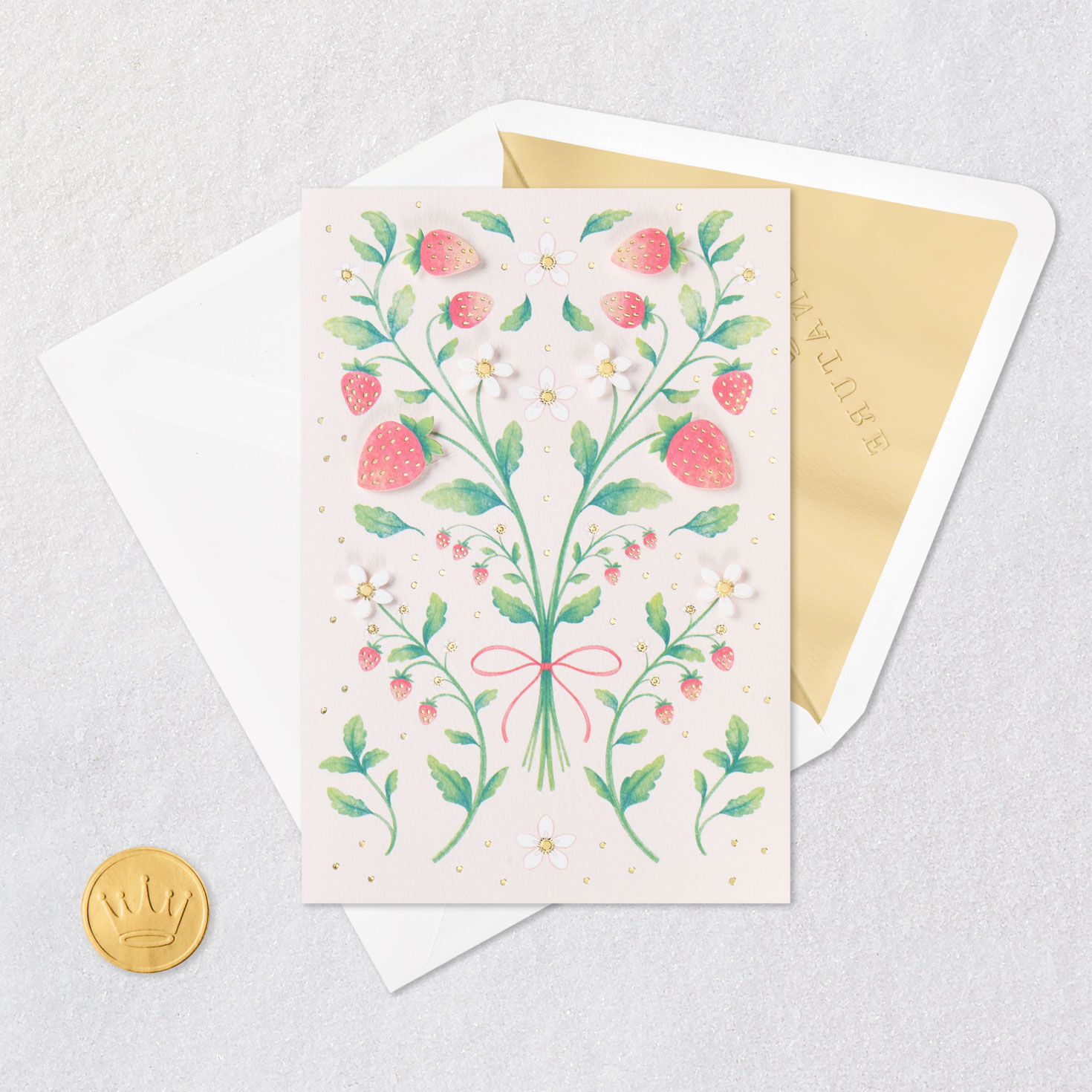 Strawberry Bouquet Blank Card, , large image number 4