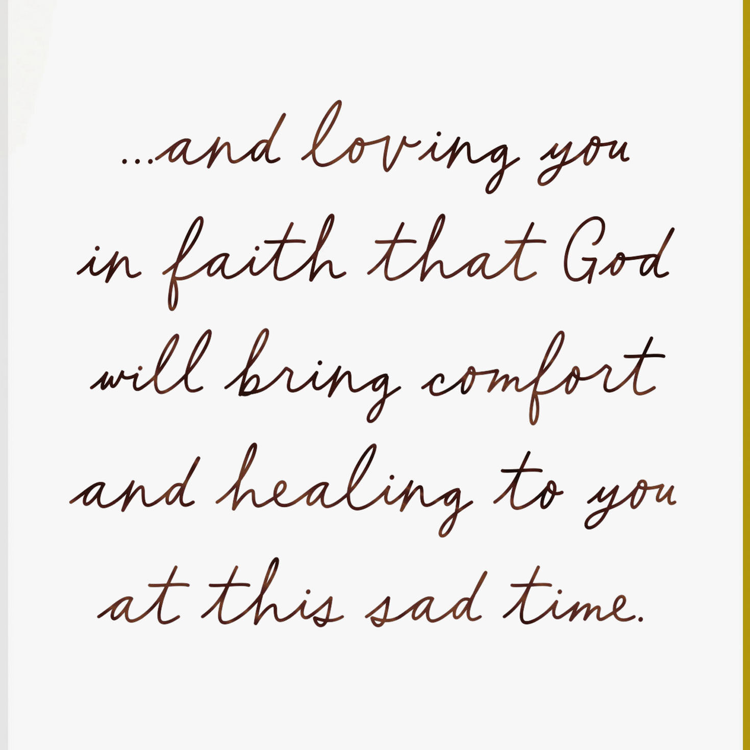 Green and Gold Watercolor Religious Sympathy Card Sentiment image number 2