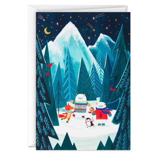 UNICEF Yeti and Friends Ice Skating Boxed Christmas Cards, Pack of 12, 