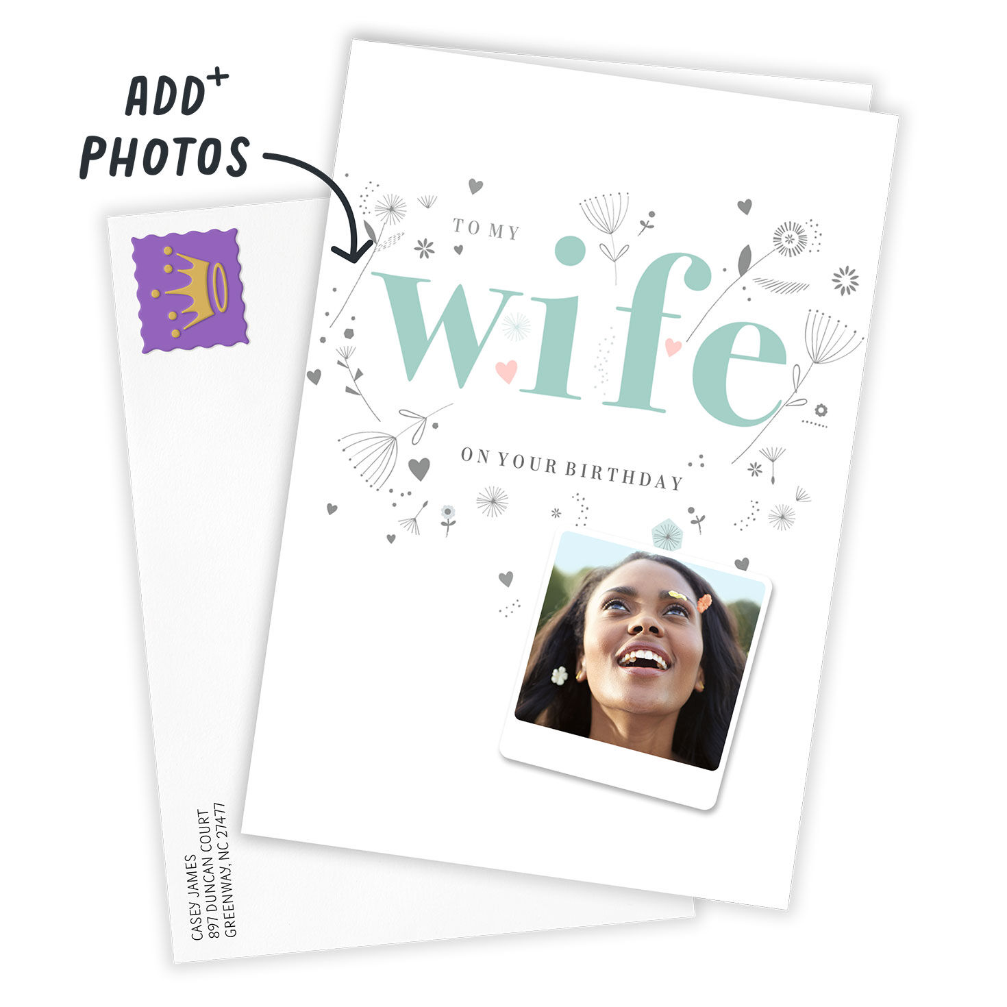 One-of-a-Kind Wife Custom Birthday Card, , large image number 2