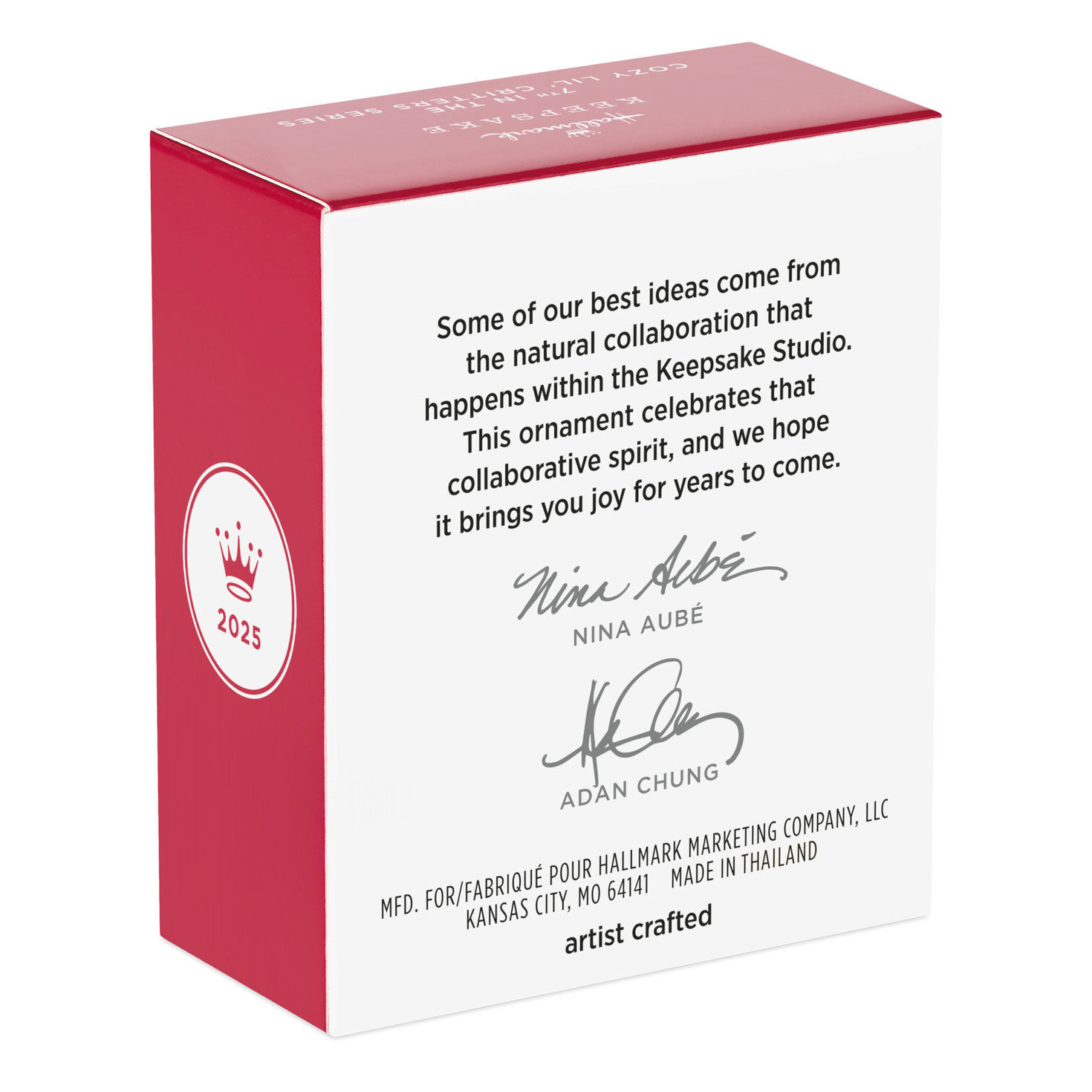 Black White Bird in Coat and Hat Keepsake Ornament package back image number 8