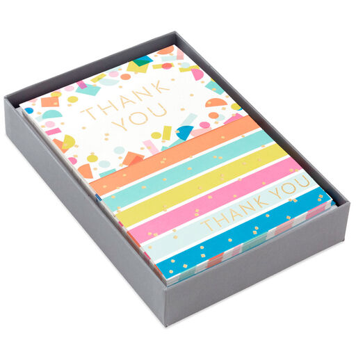 Confetti and Stripes Bulk Blank Thank-You Notes, Pack of 50, 