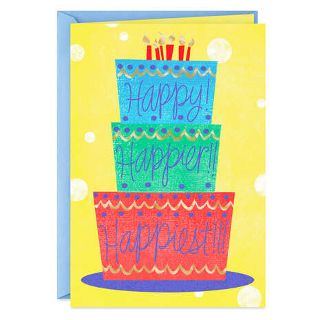 Happy, Happier, Happiest Birthday Card, , large