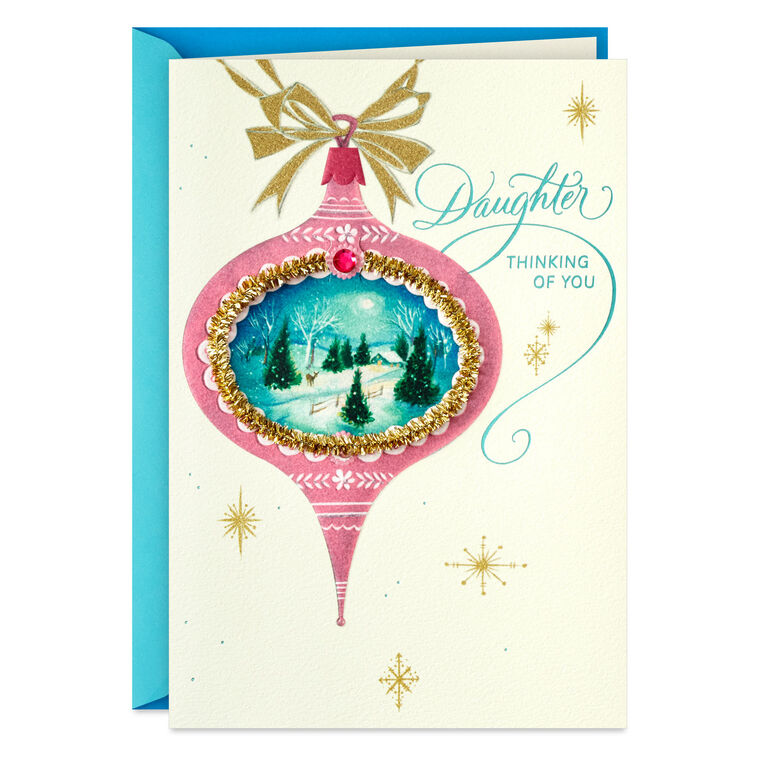 Thinking of You Christmas Card for Daughter