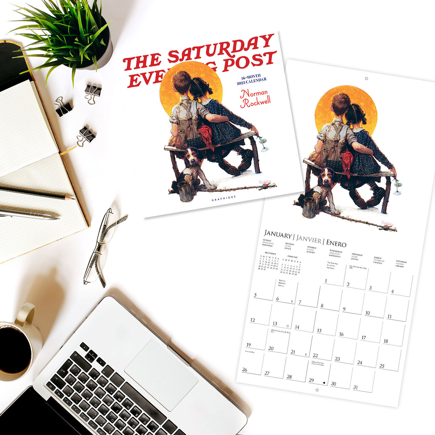 Graphique The Saturday Evening Post Norman Rockwell 2025 Wall Calendar
