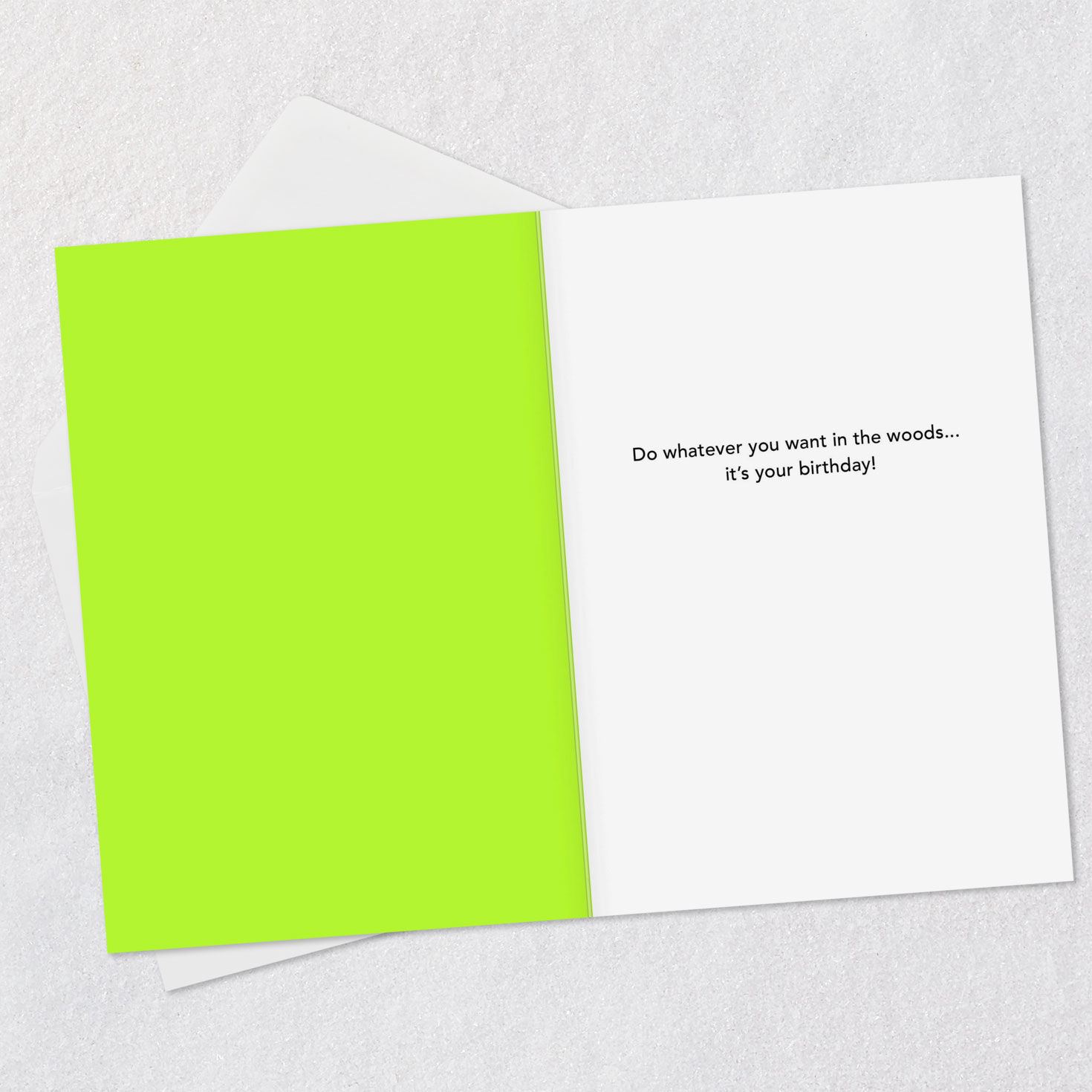 Bear in the Woods Funny Birthday Card Open card with envelope image number 3