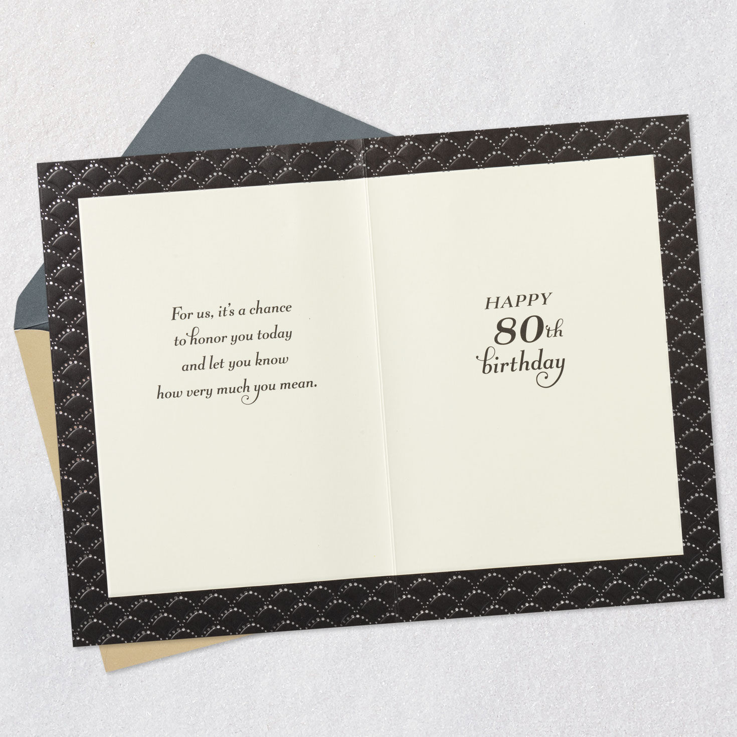Art Deco 80th Birthday Card Open card with envelope image number 4