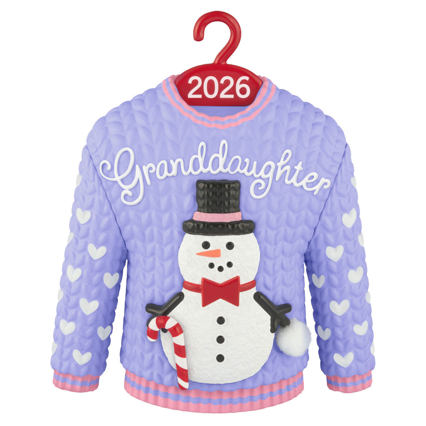 Granddaughter Snowman Sweater 2026 Ornament