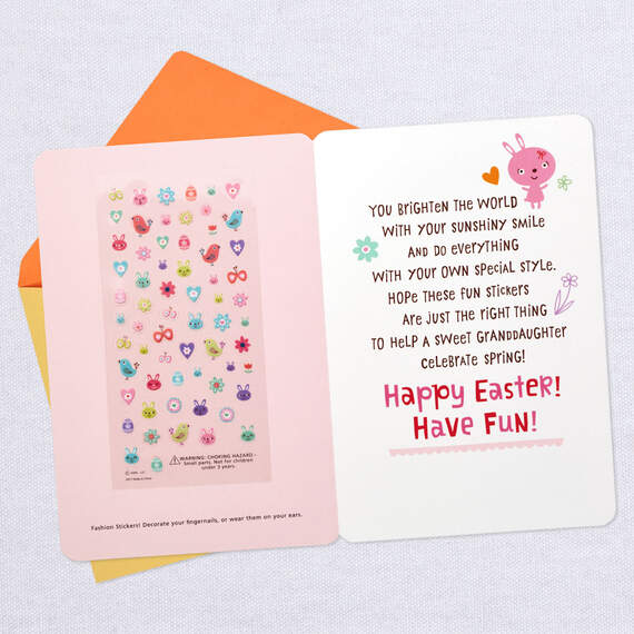 Sweet Treat for Granddaughter Easter Card With Body Stickers, , large image number 3