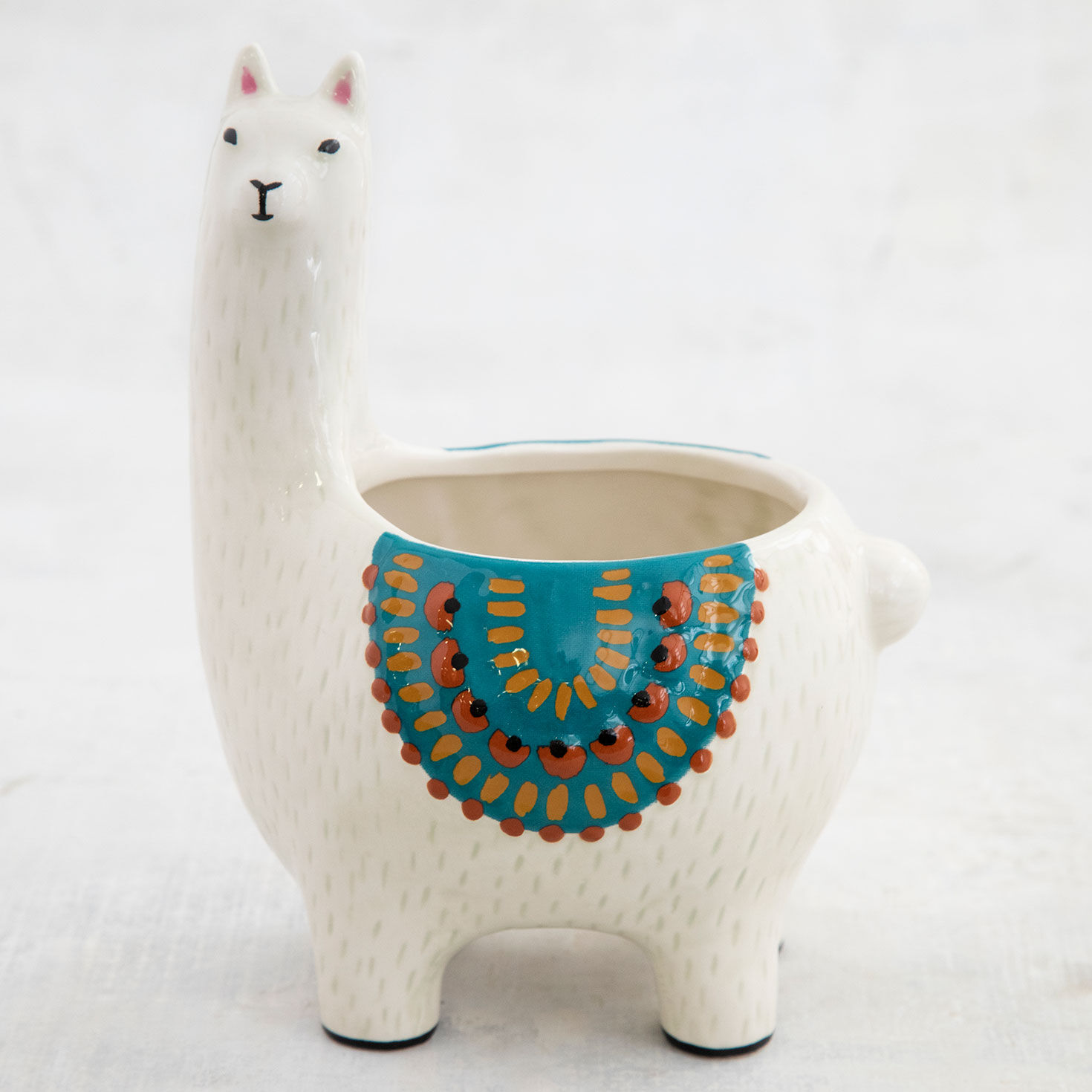 Natural Life Cream Ceramic Llama Planter Garden & Artificial Plants Hallmark