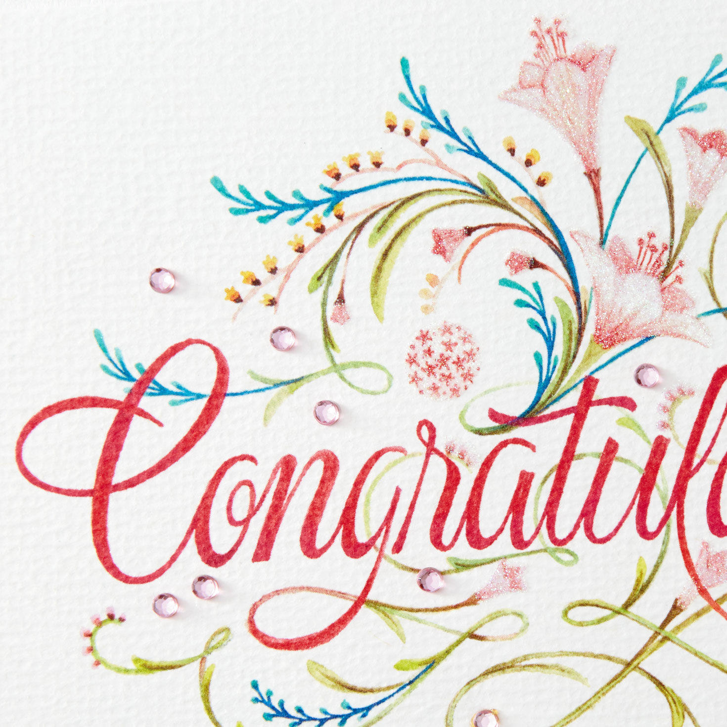 Elegant Script and Flowers Blank Congratulations Card for only USD 5.99 | Hallmark