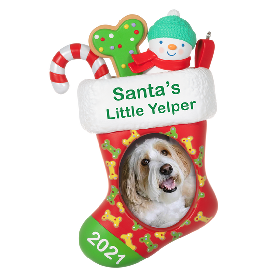 Santa's Little Yelper 2021 Photo Frame Ornament, , large image number 7