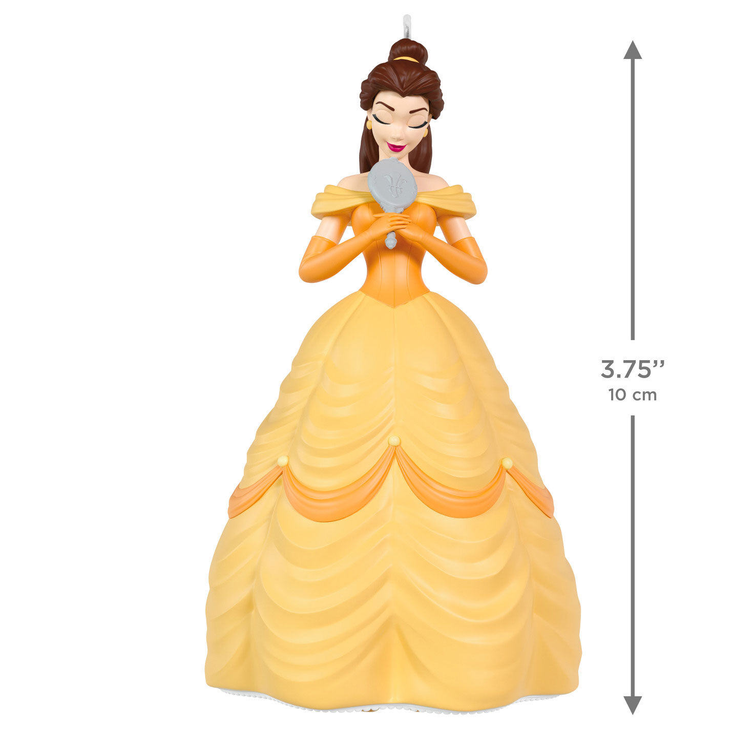 Princess Belle Holding Mirror Keepsake Ornament measurement image number 3