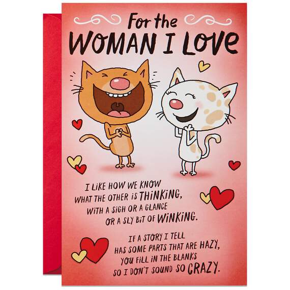 Funny Cats Valentine's Day Card for Wife, , large image number 5