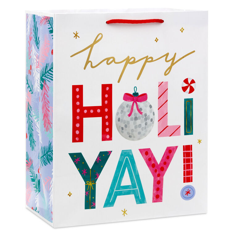 13" Happy Holi-Yay! Large Christmas Gift Bag