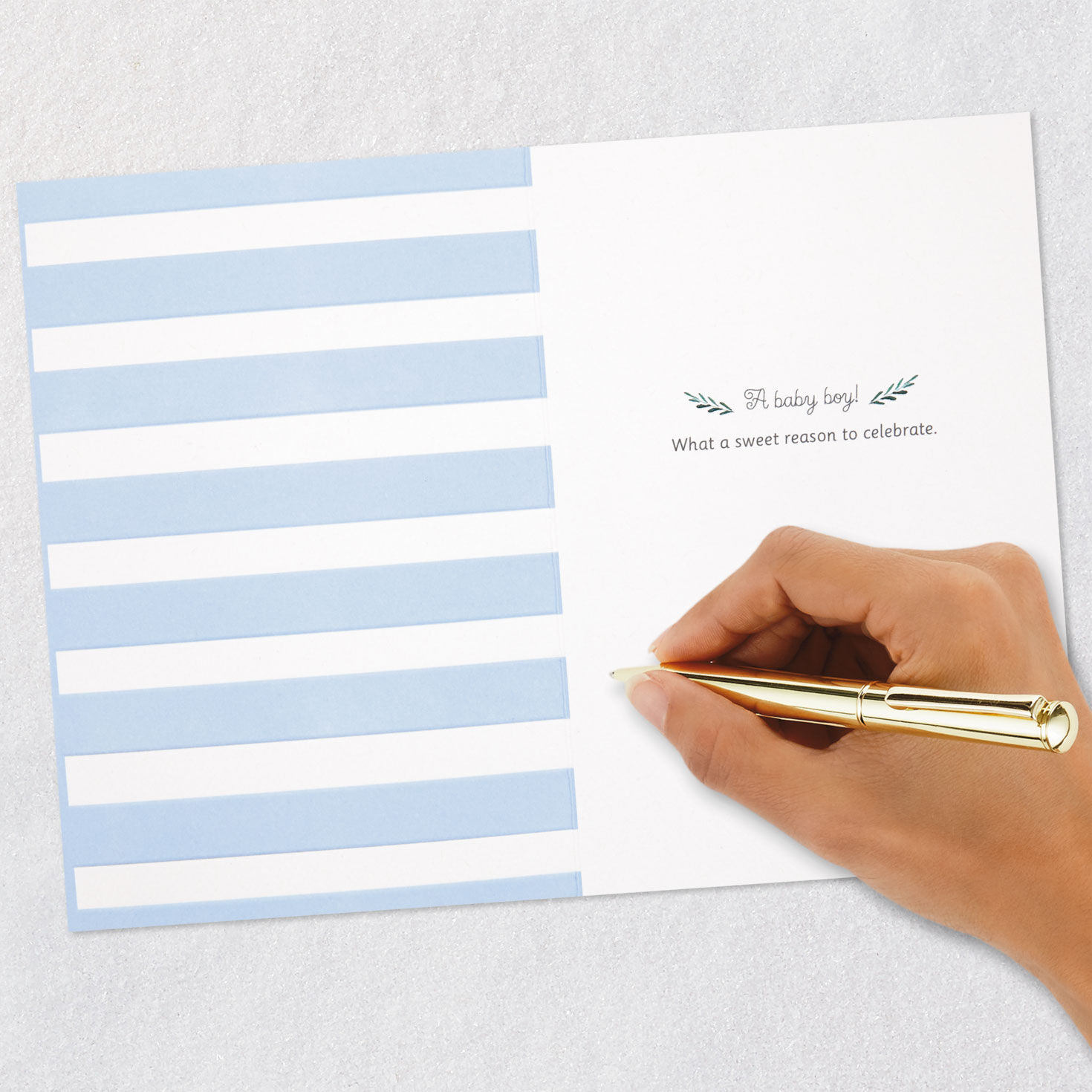 Blue Baby Boy Clothes and Bear Baby Shower Card Signing card image number 6