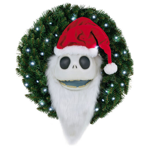 Disney Tim Burton's The Nightmare Before Christmas Jack Skellington Wreath With Light, Sound and Motion, 24", 